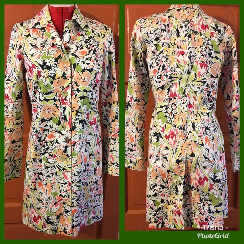 Kenar, Colorful And Fitted Button-Front Trench Sz2 - image 2